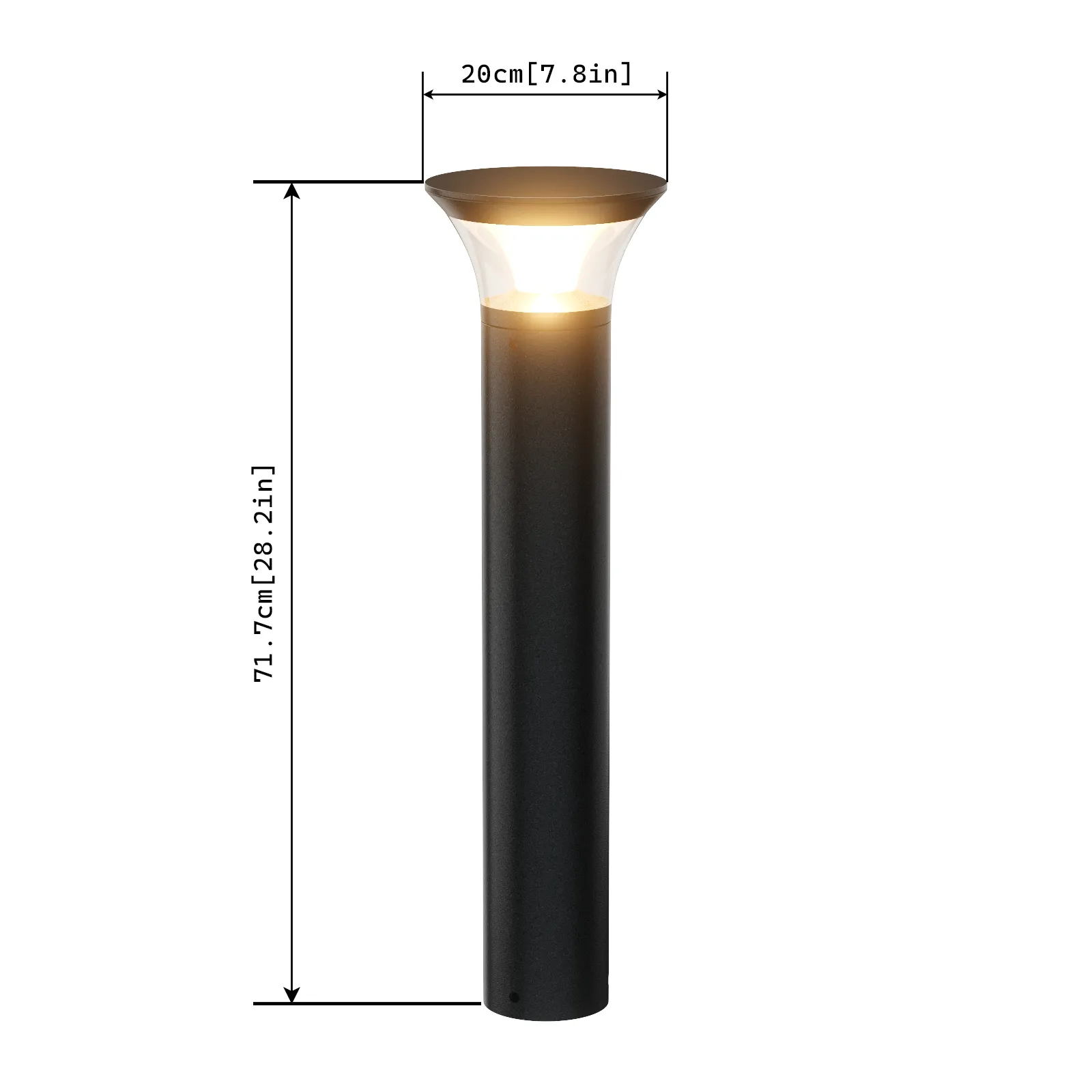 TOMMY Landscape Pathway Garden LED Bollard Lights 16W 3000K Outdoor IP65 Aluminium Black