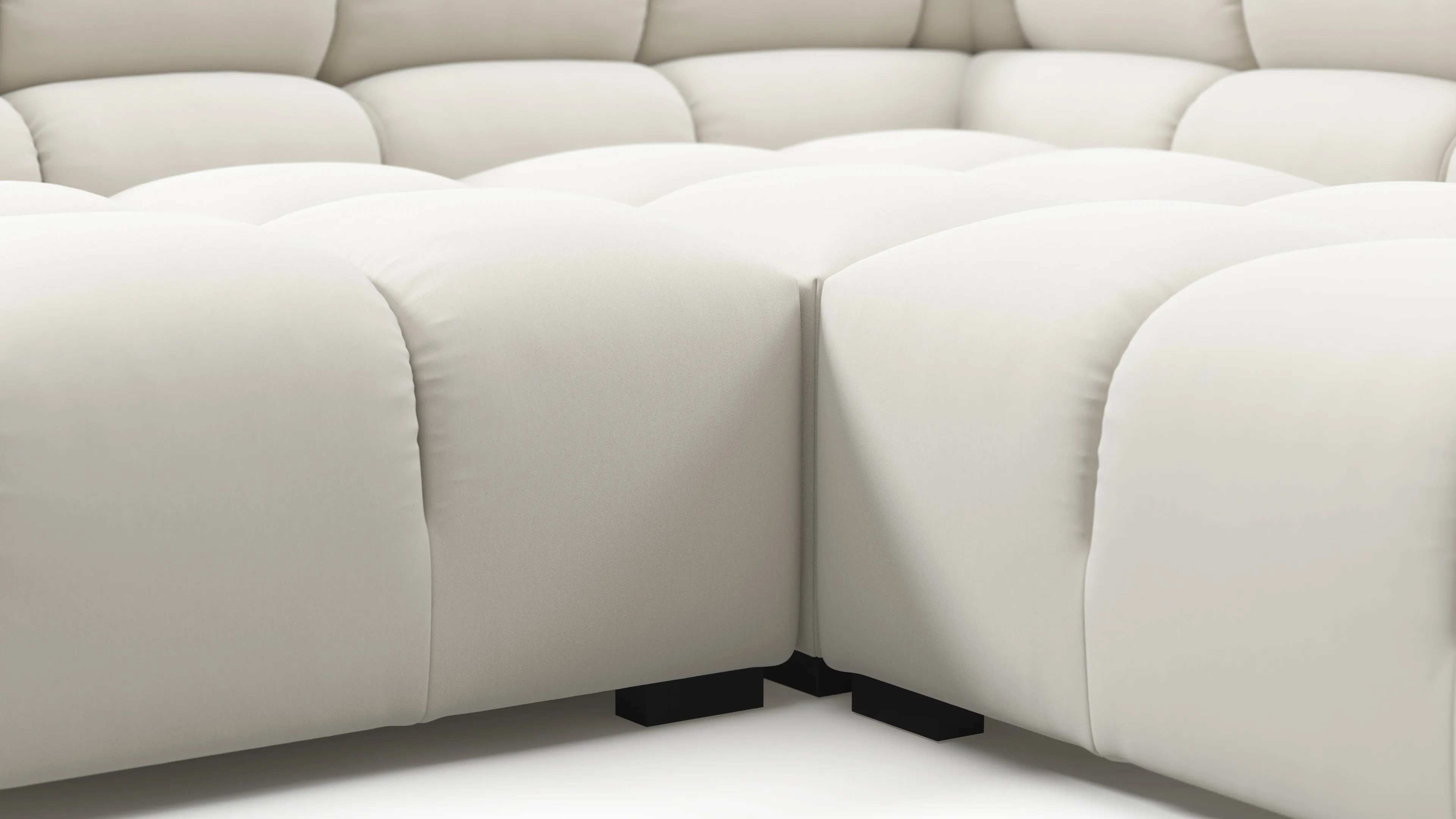 Tufted - Tufted Sectional, U Shape, Oatmeal Brushed Weave