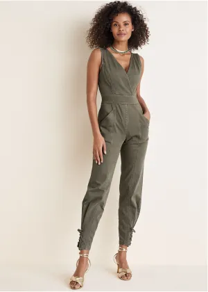 Twill Utility Jumpsuit - Olive