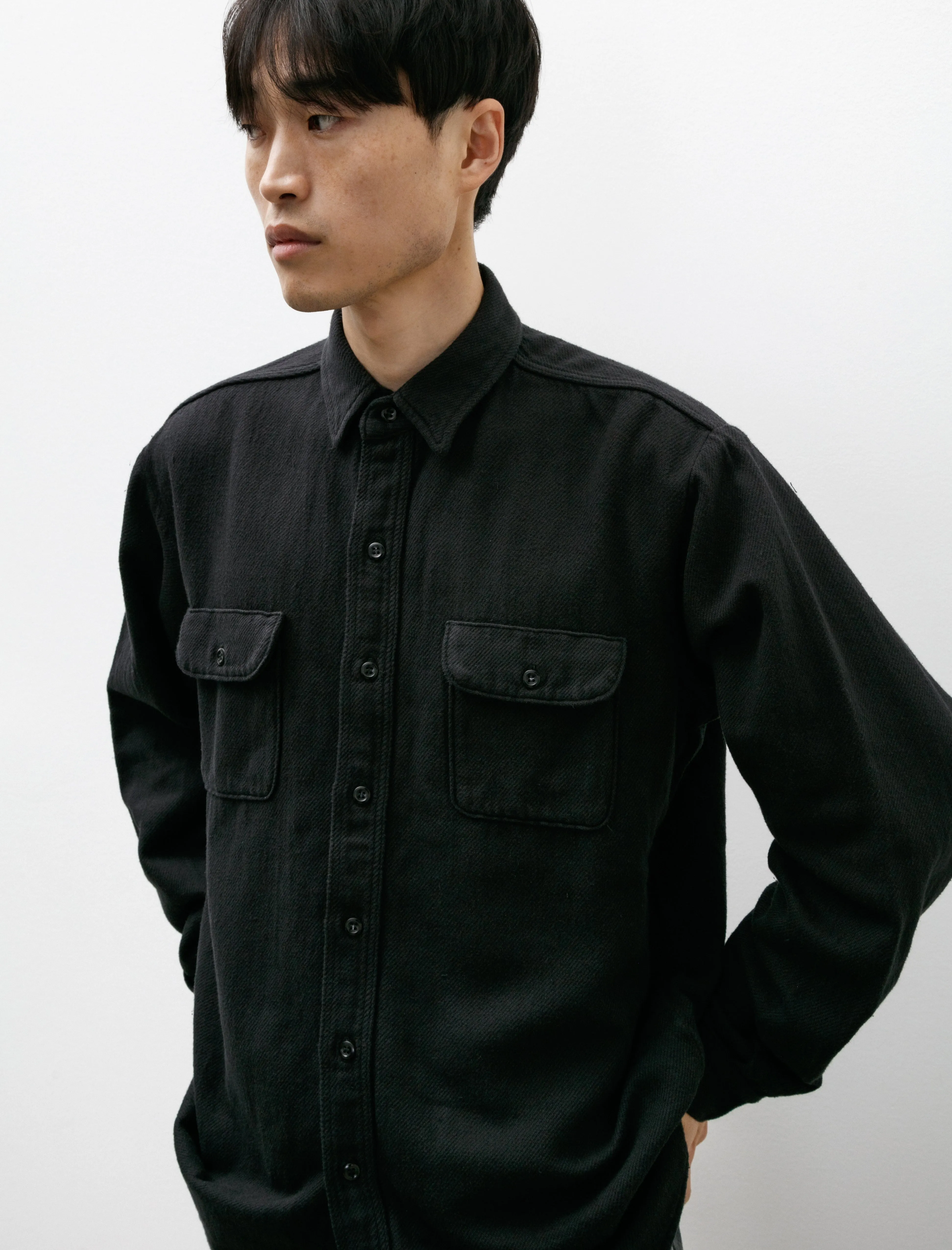 Vintage Fit Black Flannel Shirt