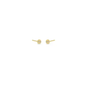 Zoë Chicco 14k Yellow Gold Itty Bitty Disc Studs with Pavé Diamonds